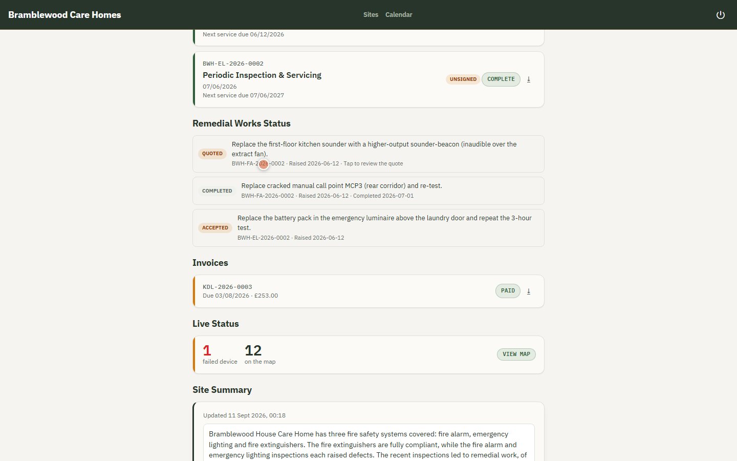 The customer's own portal