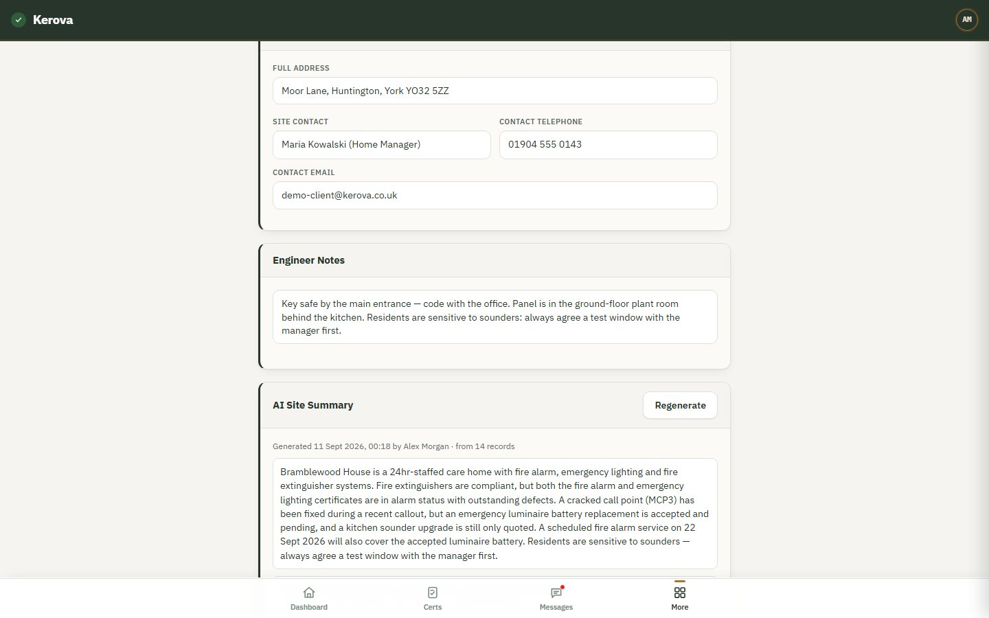 AI site summary
